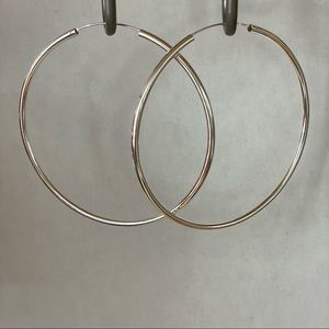 Continuous Hoop 3mm Sterling Silver Earrings - Hoop Earrings - Silver Earrings